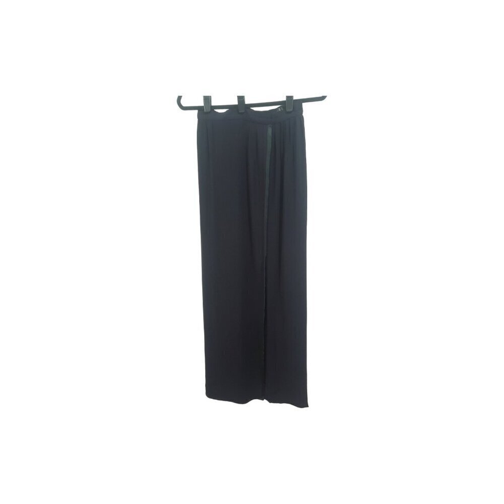 1980's SAINT LAURENT black crepe maxi wrap skirt Size S - Picture 8 of 16